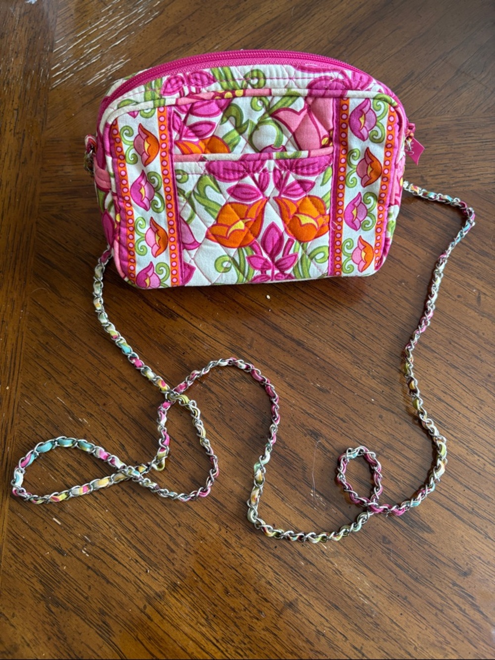 Vera Bradley Lilli Bell Quilted Crossbody Bag with Chainlink Strap